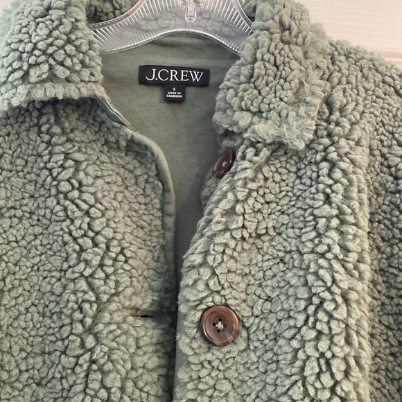J.Crew Green Teddy Sherpa Jacket - Picture 3 of 4